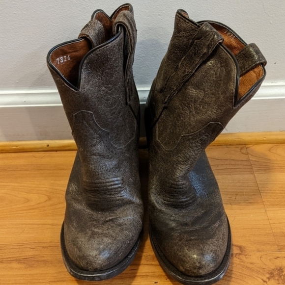 Dan Post Distressed Brown Leather Boots Size 7.5M - Picture 5 of 8